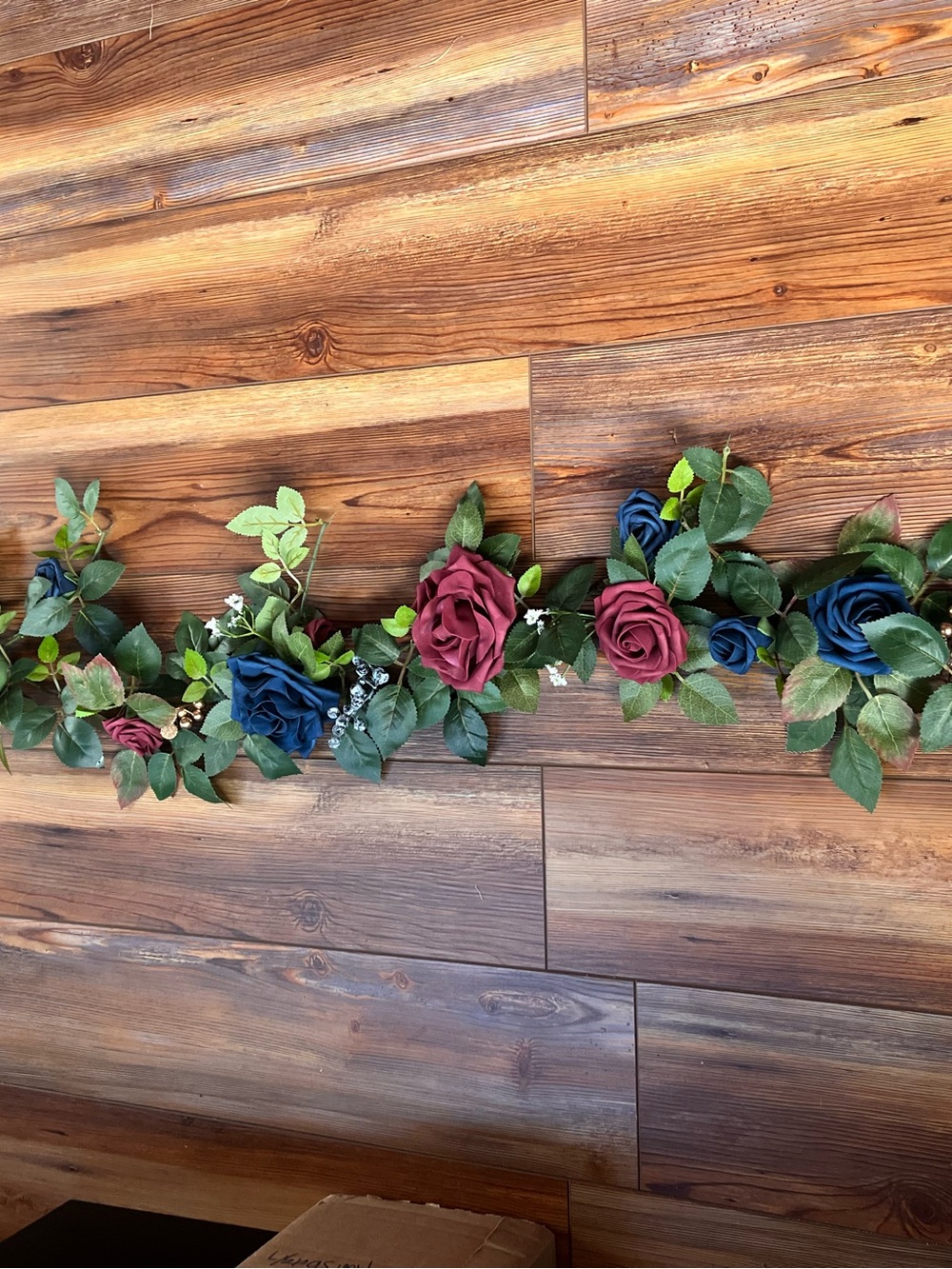 Navy and burgundy Rose Garland wedding flowers 13ct - Picture 2 of 4